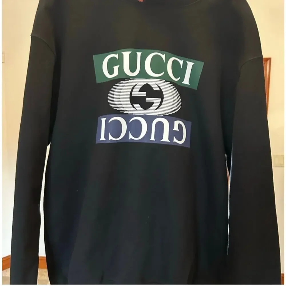 Men's Gucci interlocking G jersey, cotton hoodie size medium fits large NWT
